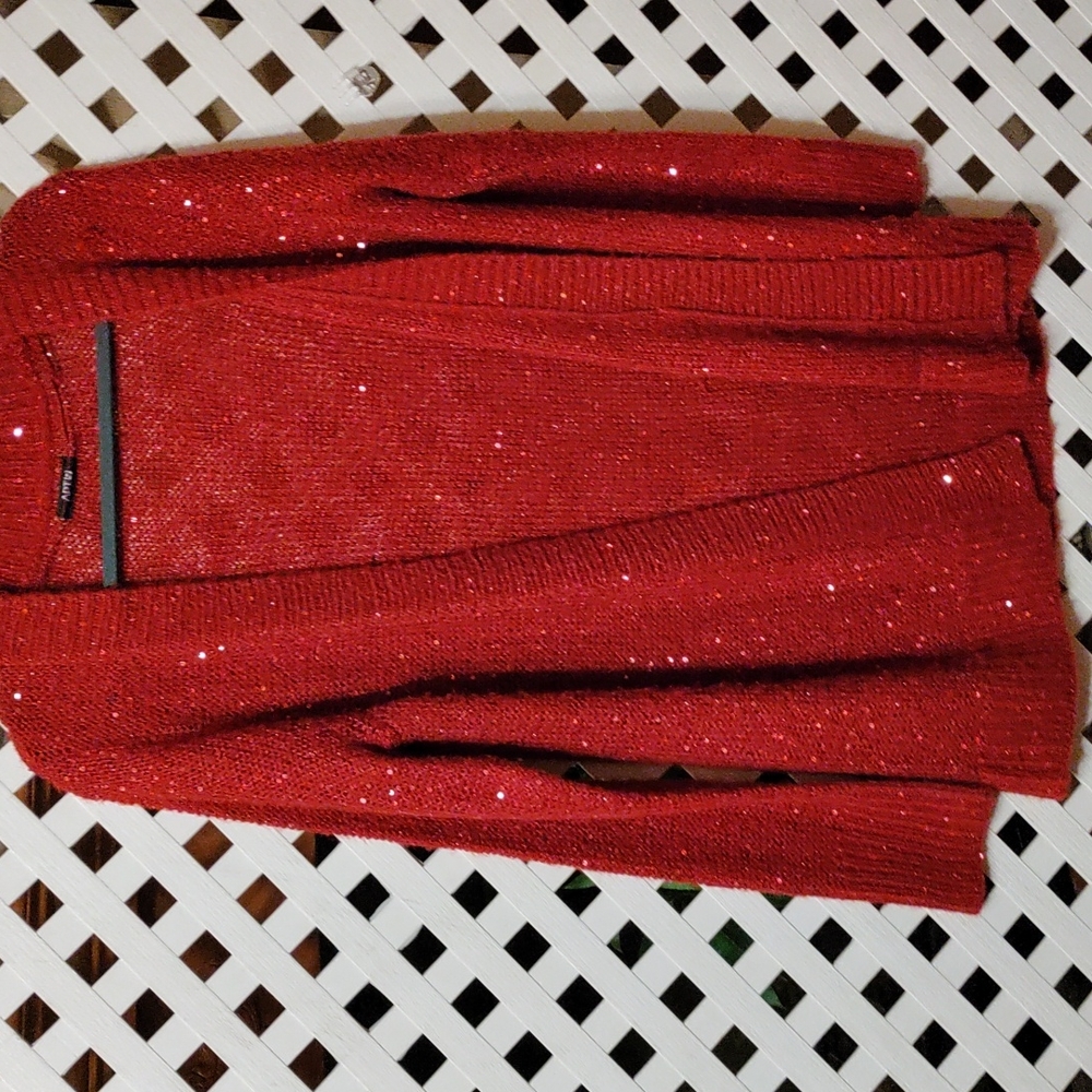 Women's Apt 9 cardigan sweater red with sequins